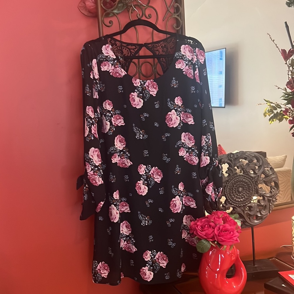 Speechless Large Flower Print Dress